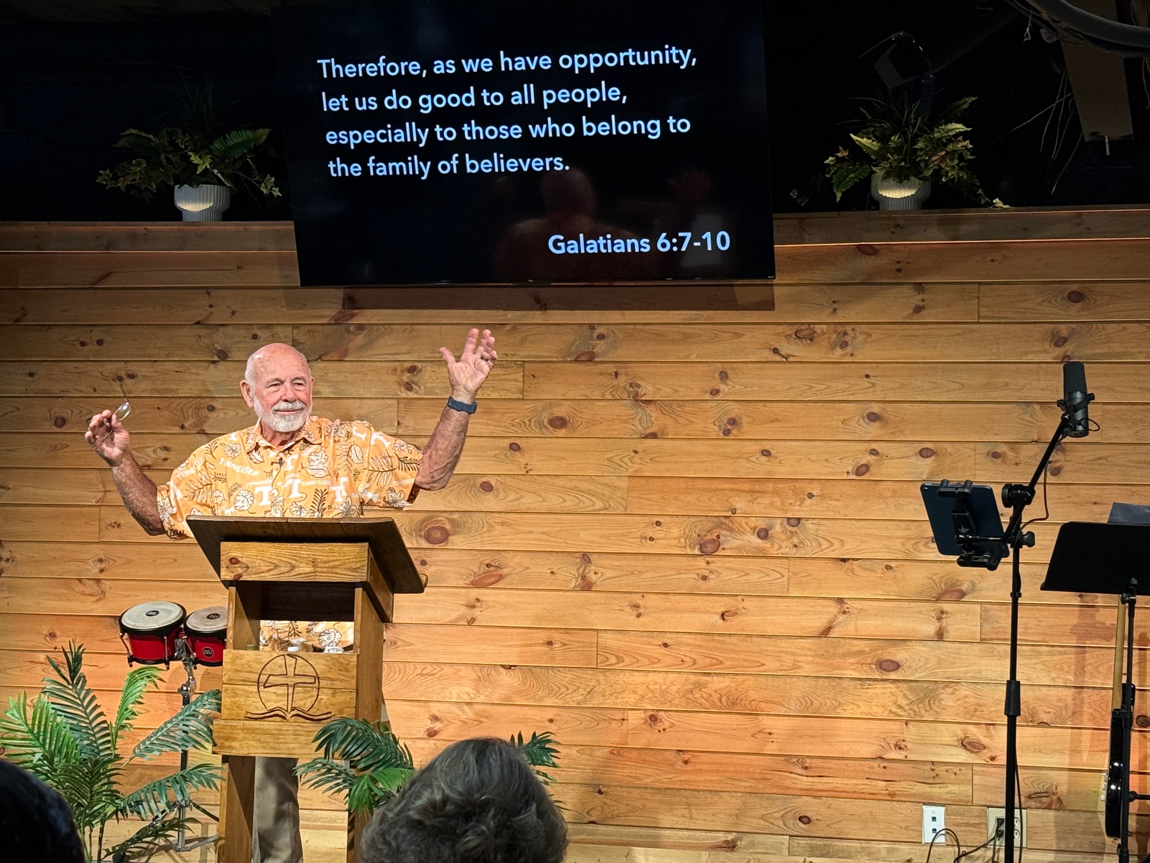 Pastor preaching at New Song Fellowship Church